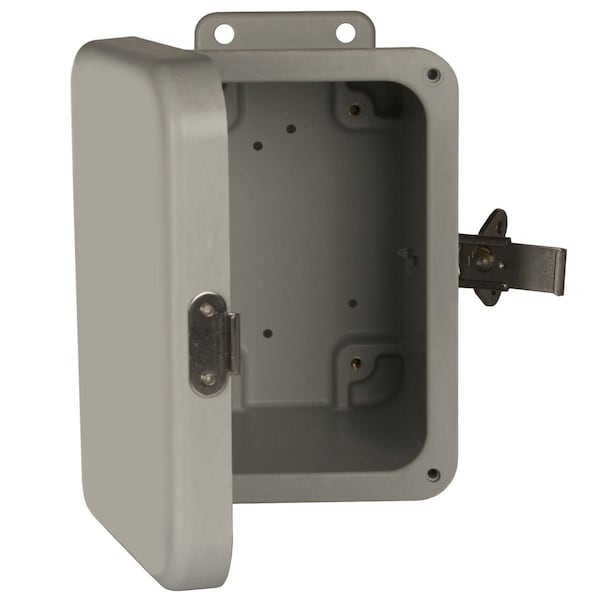 Twist Lock Latch Electrical Enclosures, 6 in H, 4 in D, 4 in W, NEMA 4X, Fiberglass